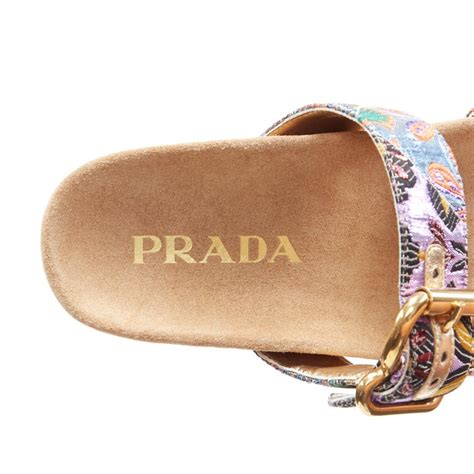 prada sandalen damen mit plexiglas und blumen|prada ladies sandals.